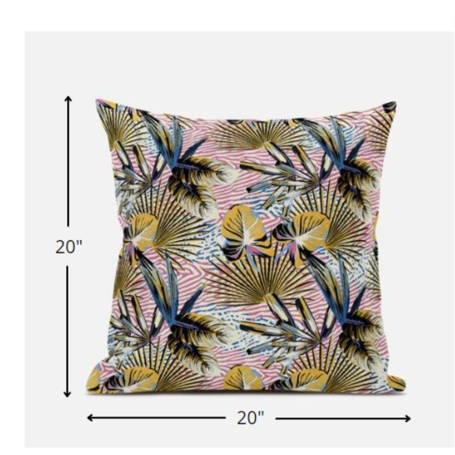 Gold Pink Tropical Suede Pillow