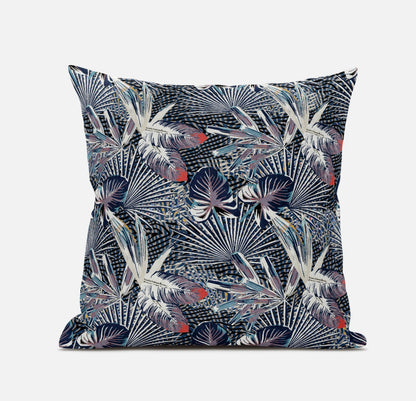 Purple Indigo Tropical Suede Pillow