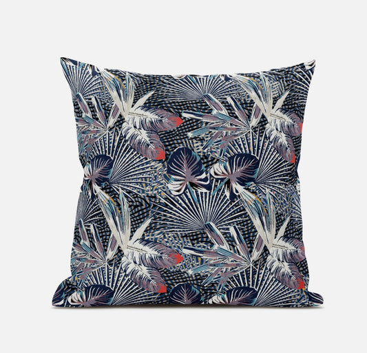 Purple Indigo Tropical Suede Pillow