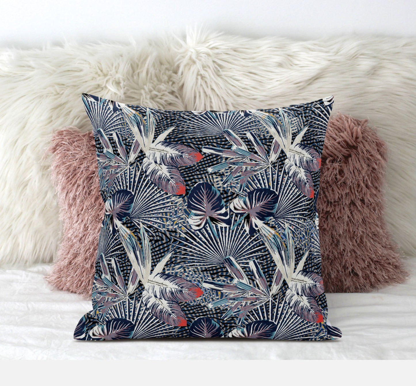 Purple Indigo Tropical Suede Pillow