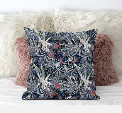 Purple Indigo Tropical Suede Pillow