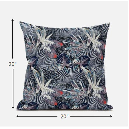 Purple Indigo Tropical Suede Pillow