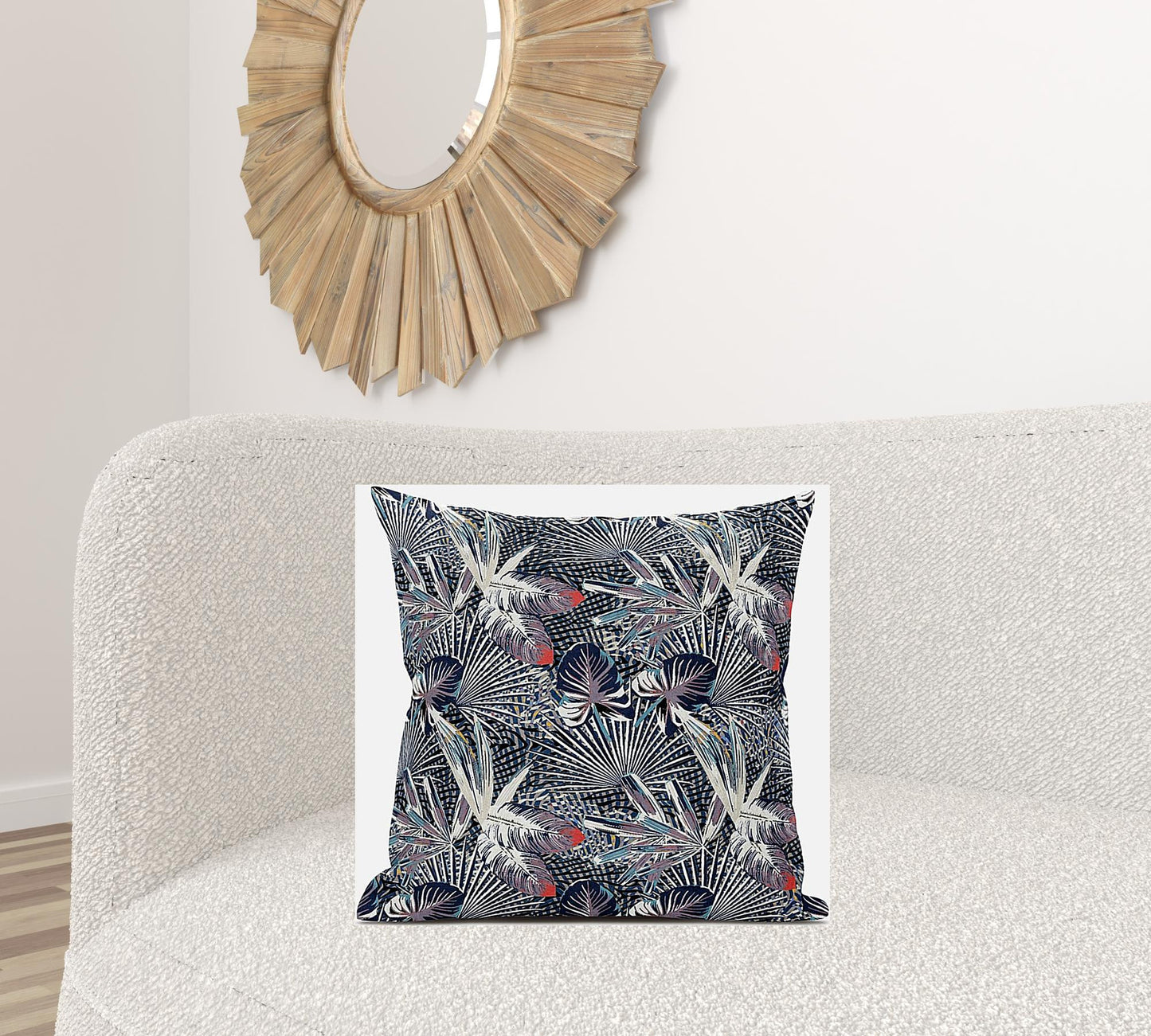 Purple Indigo Tropical Suede Pillow