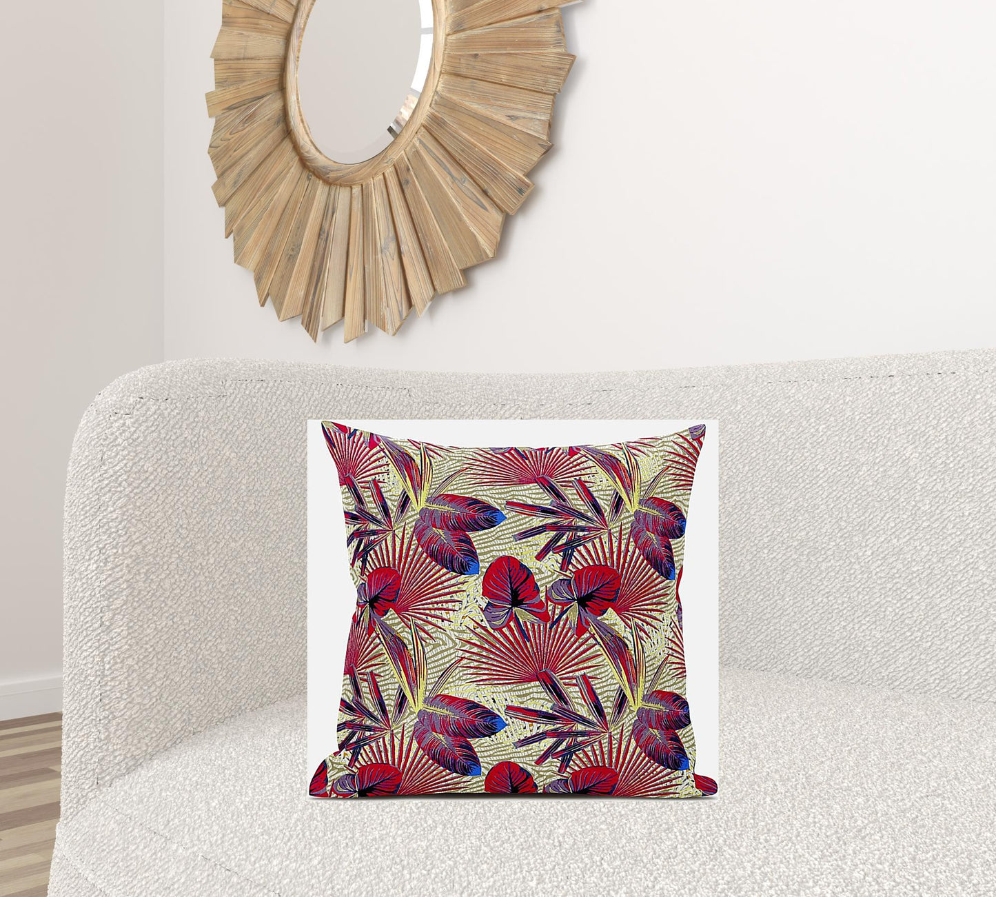 Pink Yellow Tropical Suede Pillow