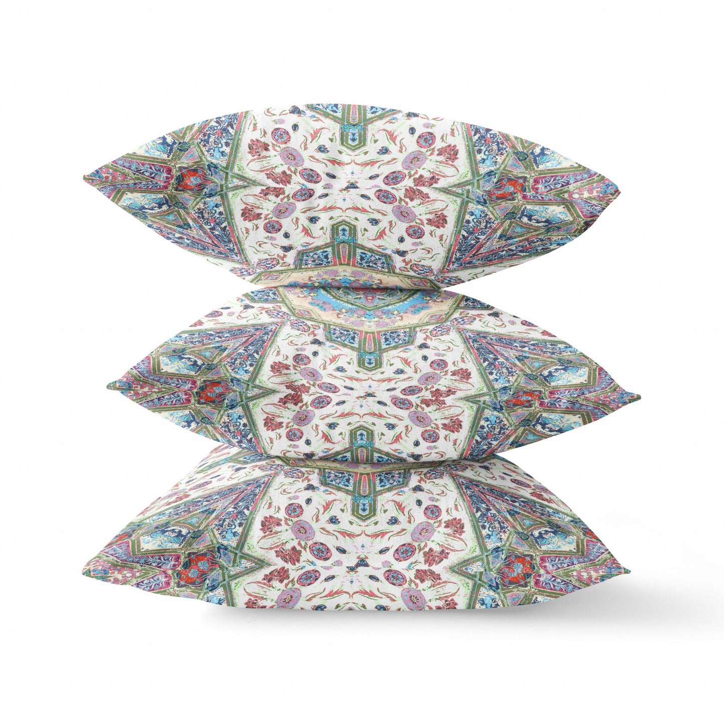 Cream Pink Boho Flower Suede Pillow