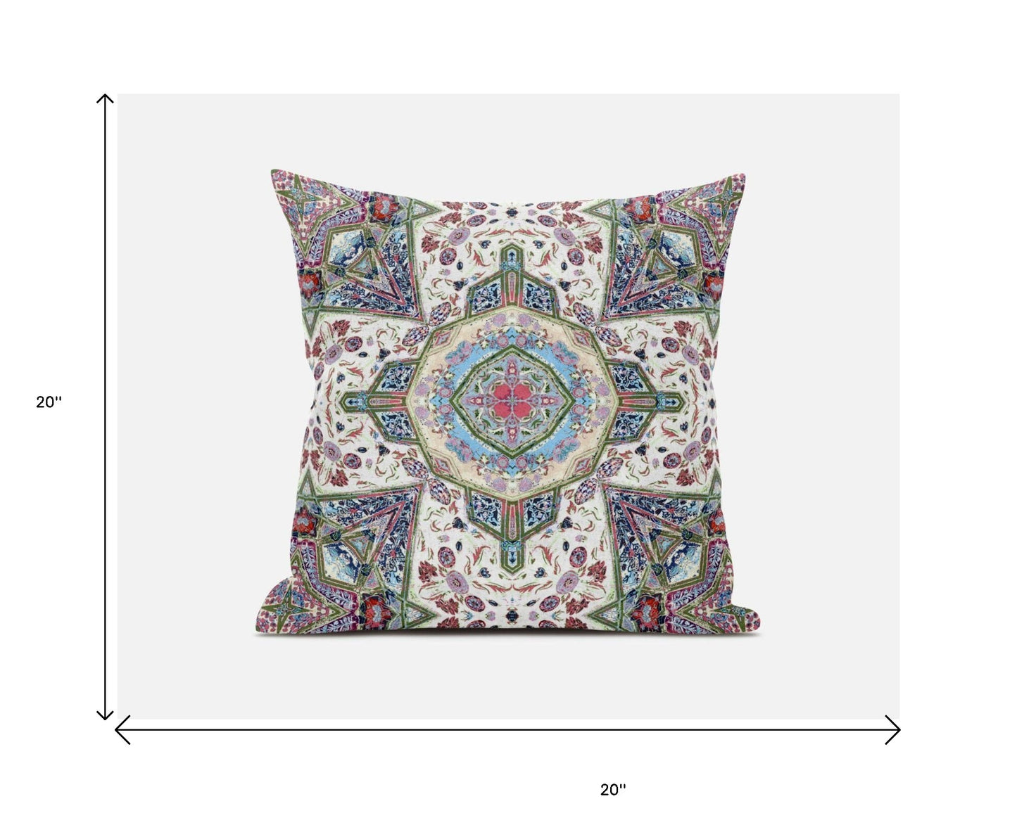 Cream Pink Boho Flower Suede Pillow