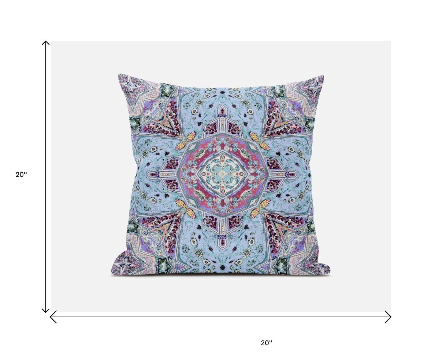 Blue Magenta Boho Chic Floral Suede Pillow