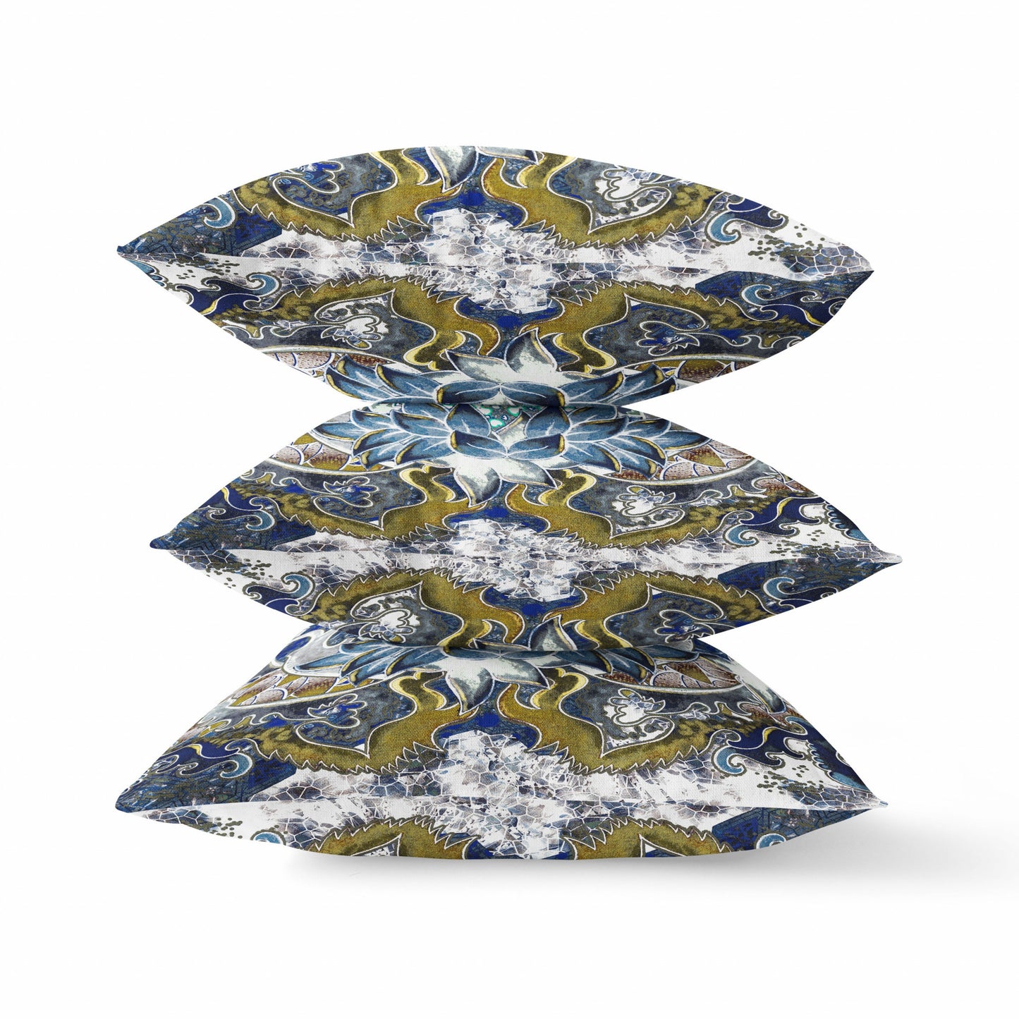 Blue White Flower Bloom Suede Pillow