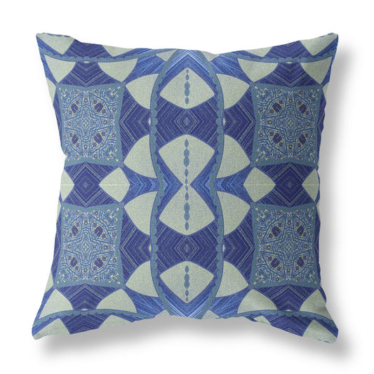 Dark Blue Cosmic Circle Boho Suede Pillow