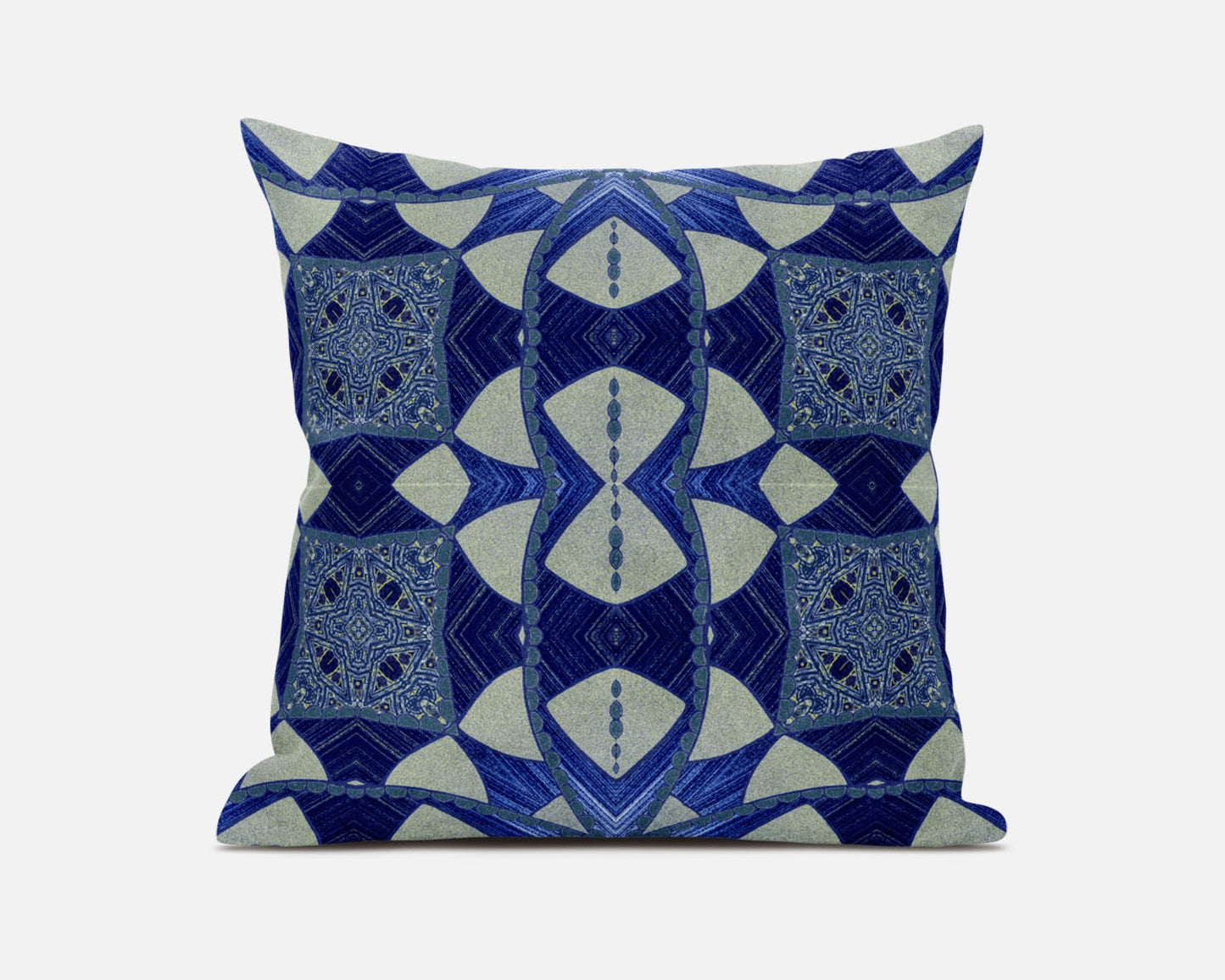 Dark Blue Cosmic Circle Boho Suede Pillow
