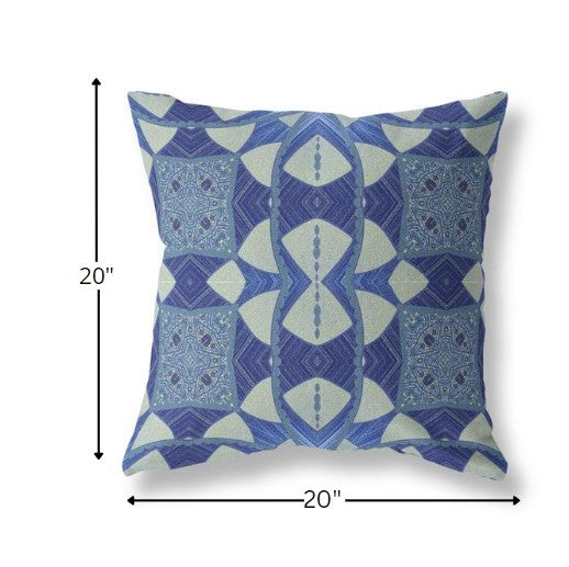 Dark Blue Cosmic Circle Boho Suede Pillow