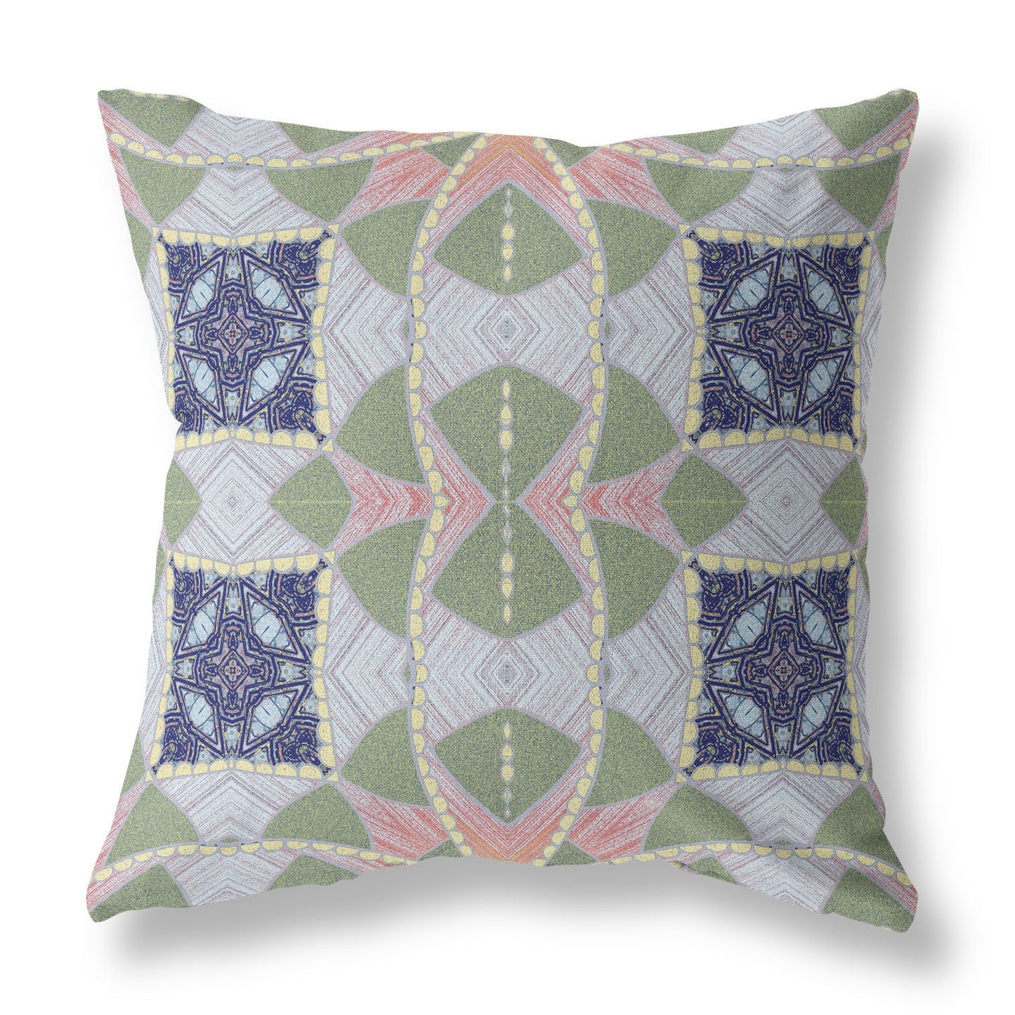 Green Pink Cosmic Circle Boho Suede Pillow