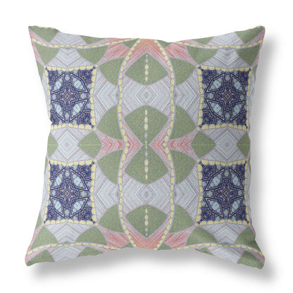 Green Pink Cosmic Circle Boho Suede Pillow