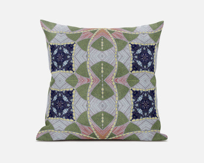 Green Pink Cosmic Circle Boho Suede Pillow