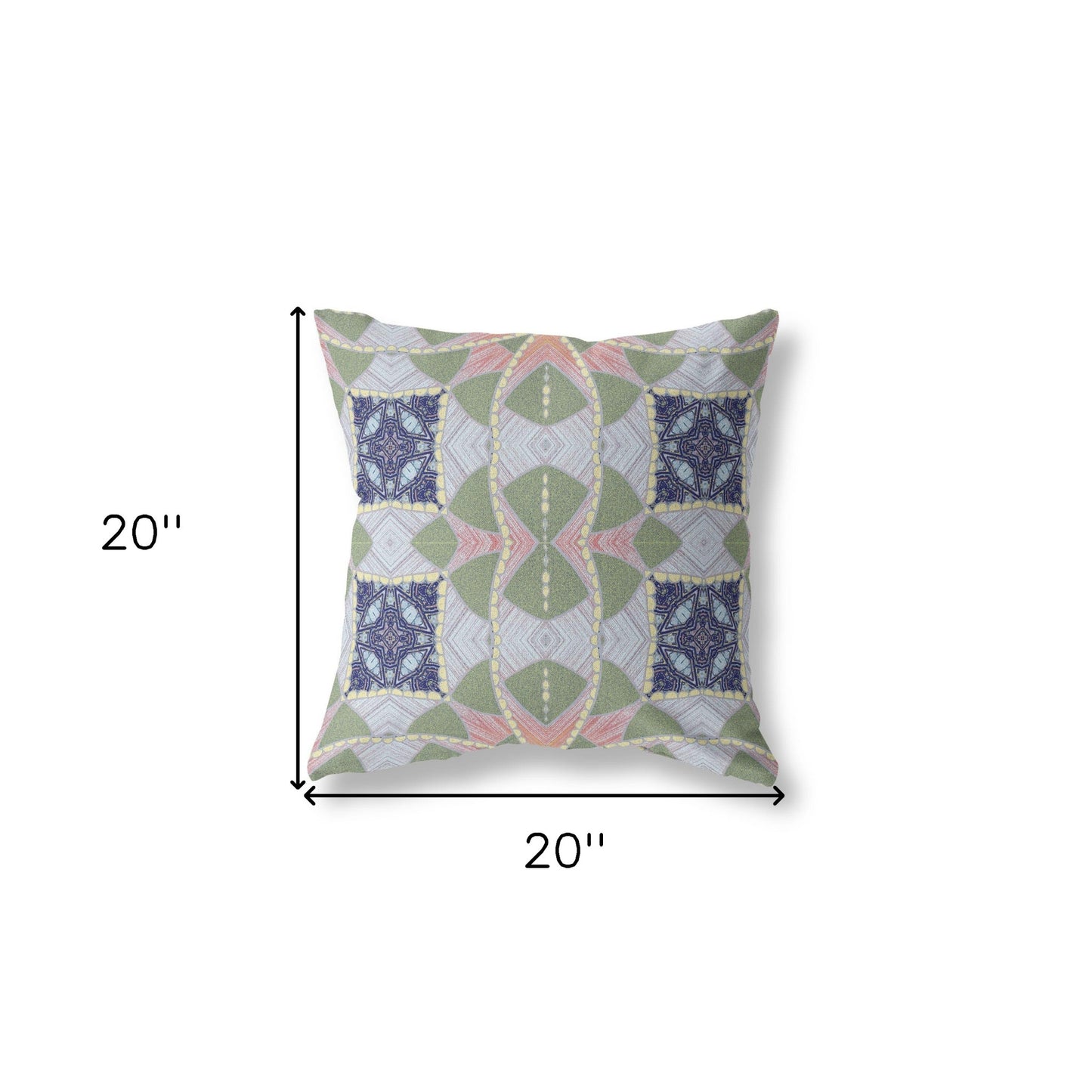 Green Pink Cosmic Circle Boho Suede Pillow