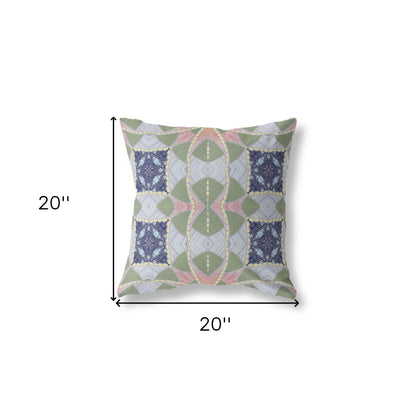 Green Pink Cosmic Circle Boho Suede Pillow