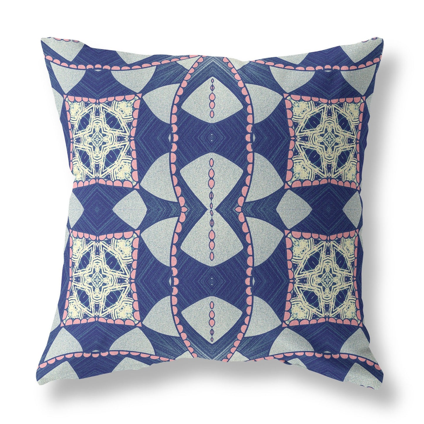 Indigo Pink Cosmic Circle Boho Suede Pillow