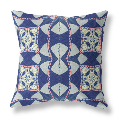 Indigo Pink Cosmic Circle Boho Suede Pillow