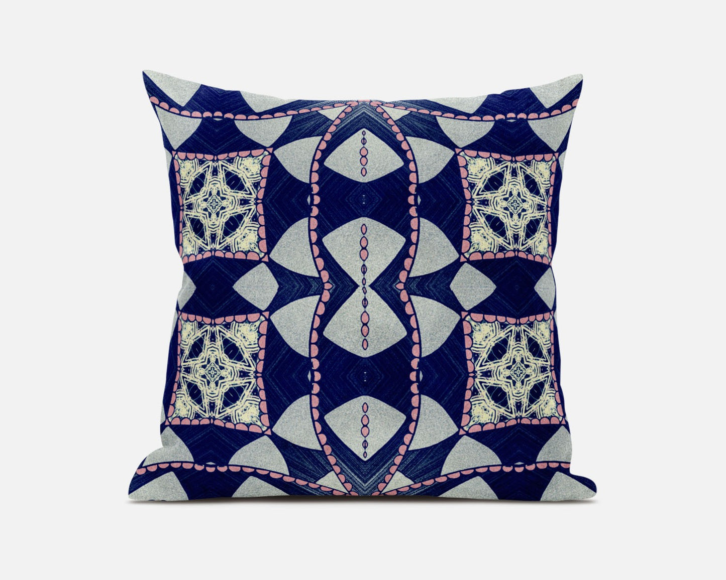 Indigo Pink Cosmic Circle Boho Suede Pillow