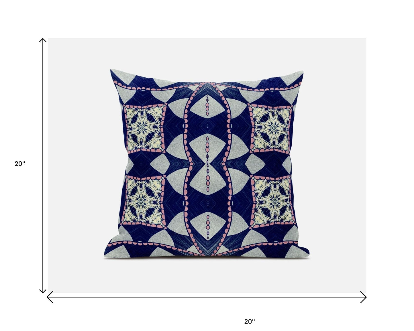 Indigo Pink Cosmic Circle Boho Suede Pillow