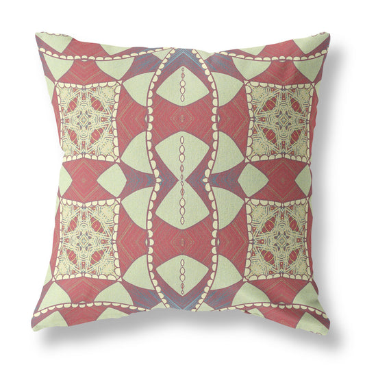 Muted Magenta Cosmic Circle Boho Suede Pillow