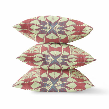 Muted Magenta Cosmic Circle Boho Suede Pillow