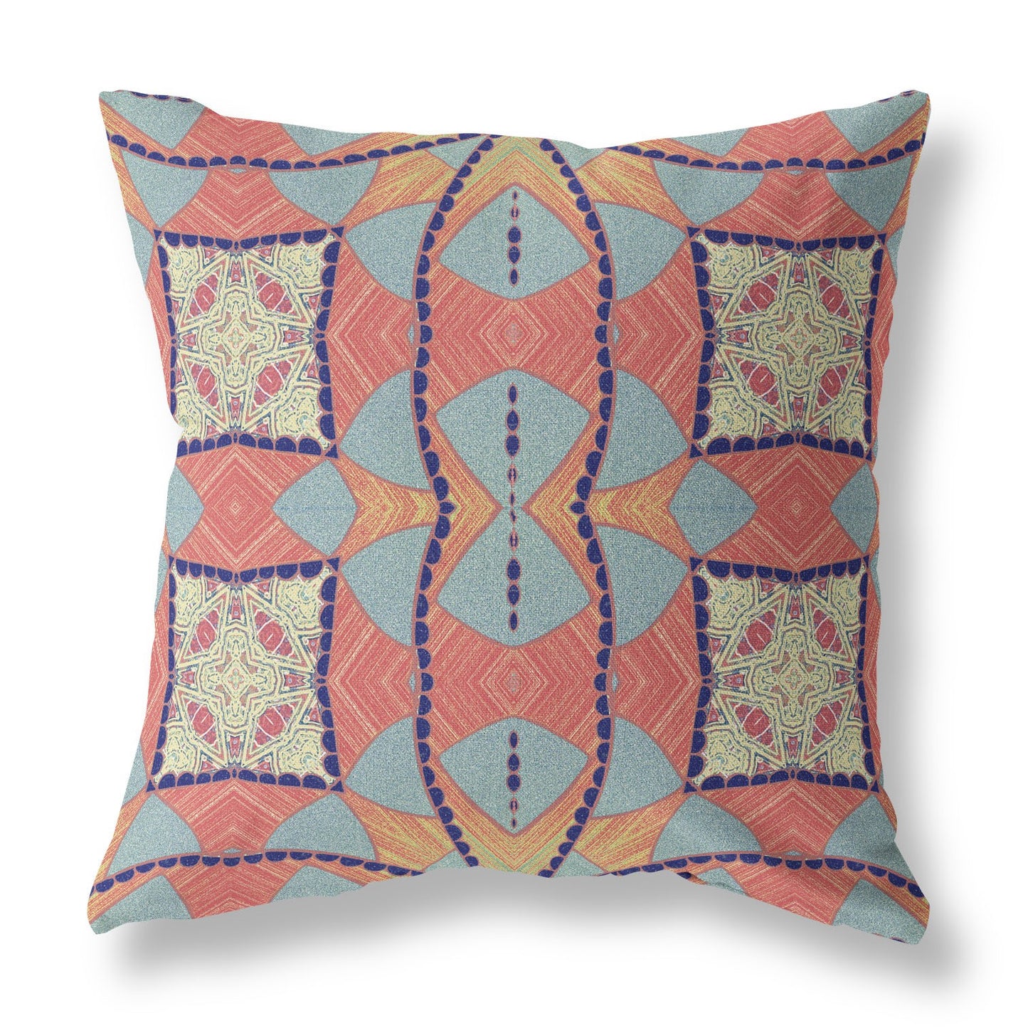 Red Indigo Cosmic Circle Boho Suede Pillow