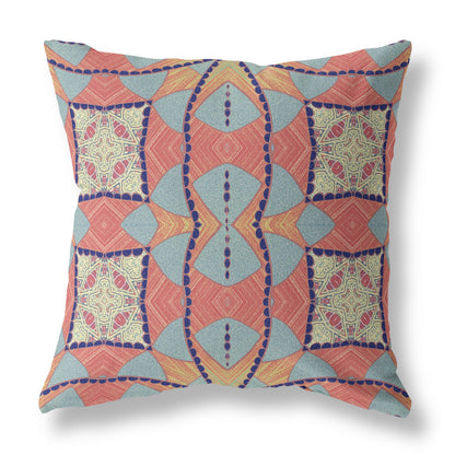 Red Indigo Cosmic Circle Boho Suede Pillow