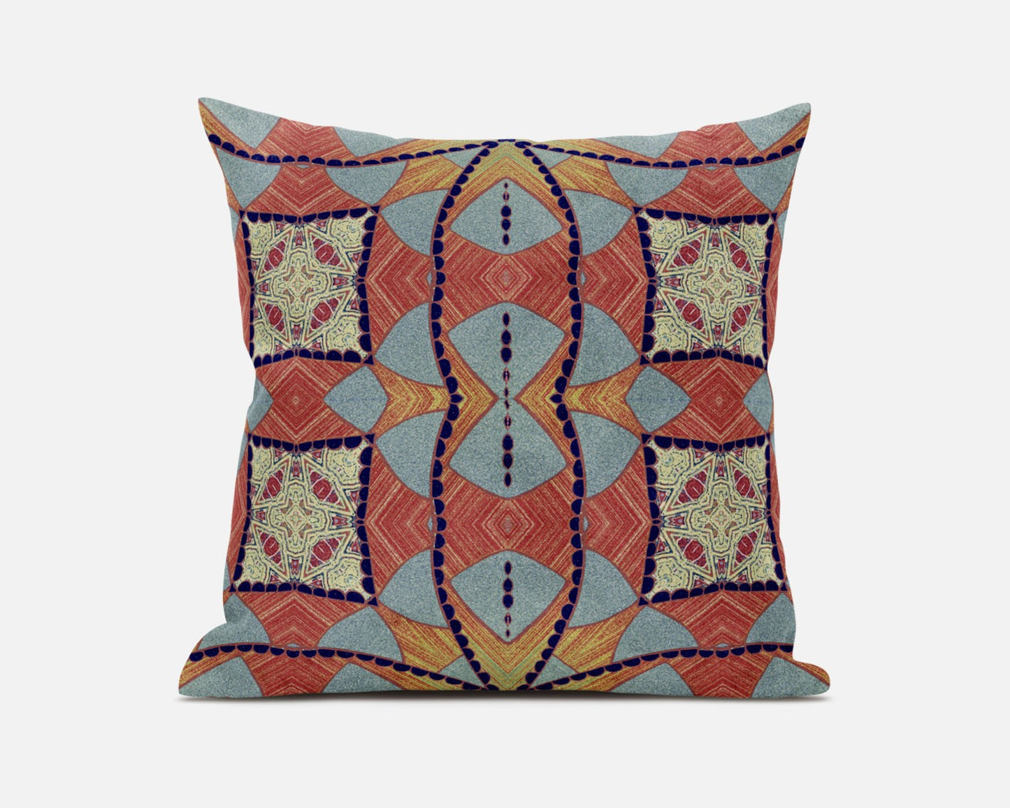 Red Indigo Cosmic Circle Boho Suede Pillow