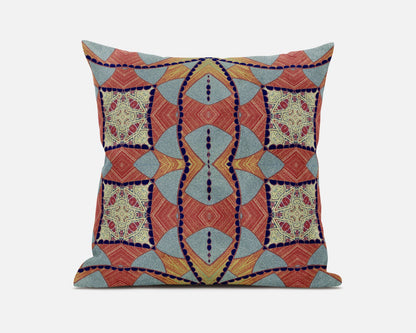 Red Indigo Cosmic Circle Boho Suede Pillow