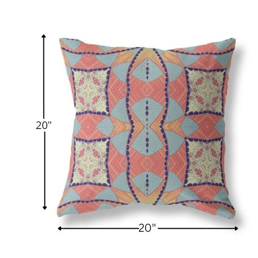 Red Indigo Cosmic Circle Boho Suede Pillow