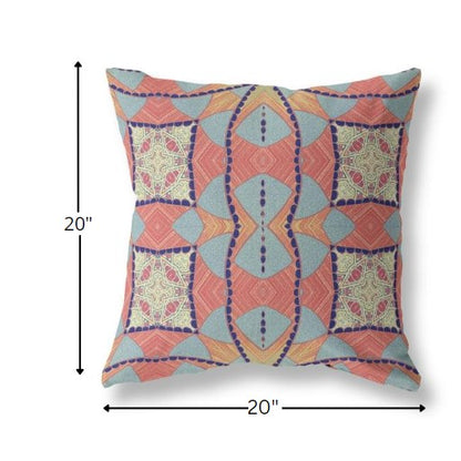 Red Indigo Cosmic Circle Boho Suede Pillow