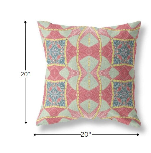 Red Yellow Cosmic Circle Boho Suede Pillow