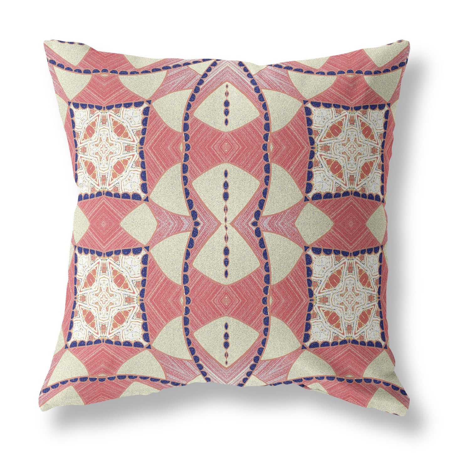 Red White Cosmic Circle Boho Suede Pillow