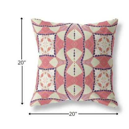Red White Cosmic Circle Boho Suede Pillow