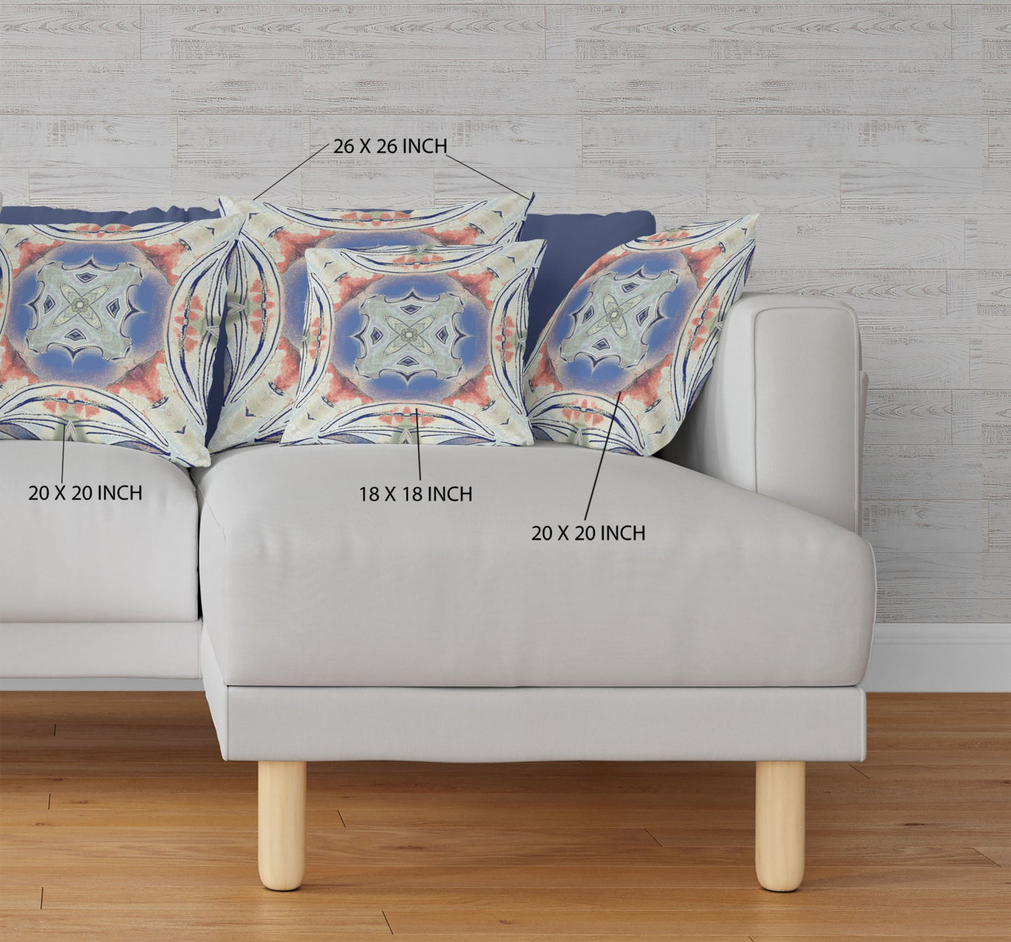 Cream Peach Geo Tribal Suede Pillow