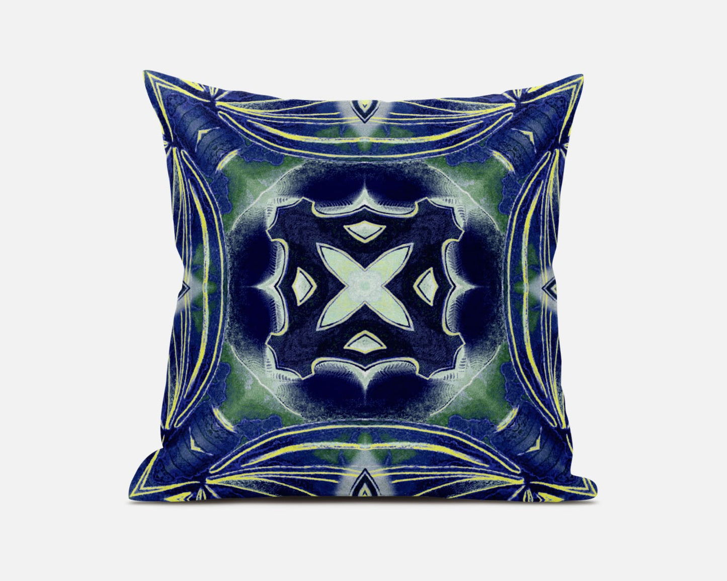 Evening Blue Green Geo Tribal Suede Pillow