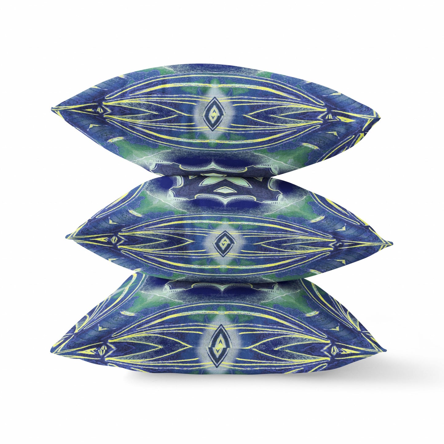 Evening Blue Green Geo Tribal Suede Pillow