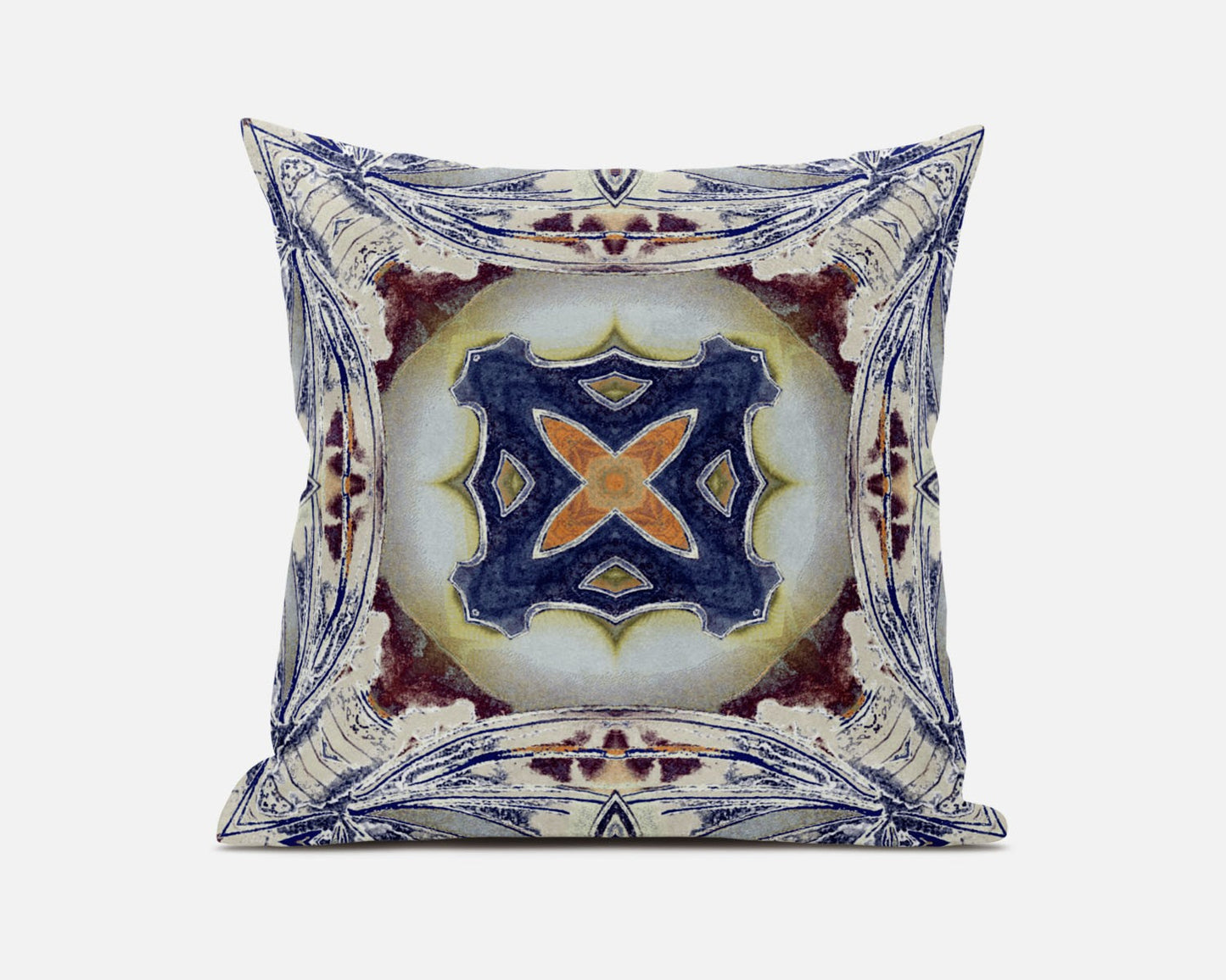 Gray Brown Geo Tribal Suede Pillow