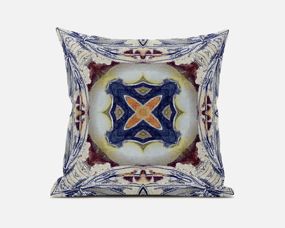 Gray Brown Geo Tribal Suede Pillow