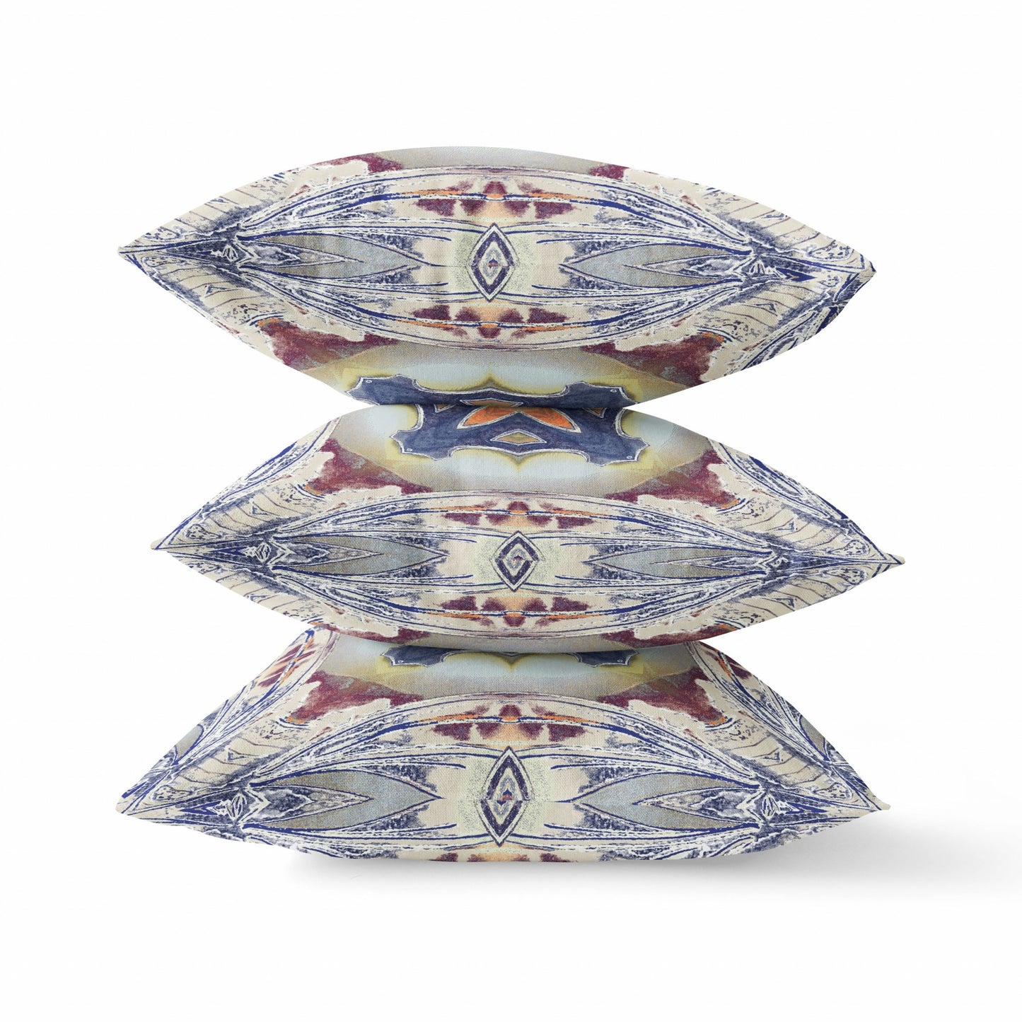 Gray Brown Geo Tribal Suede Pillow