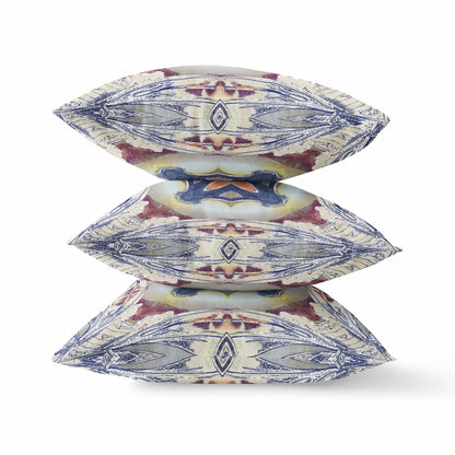 Gray Brown Geo Tribal Suede Pillow