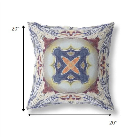 Gray Brown Geo Tribal Suede Pillow