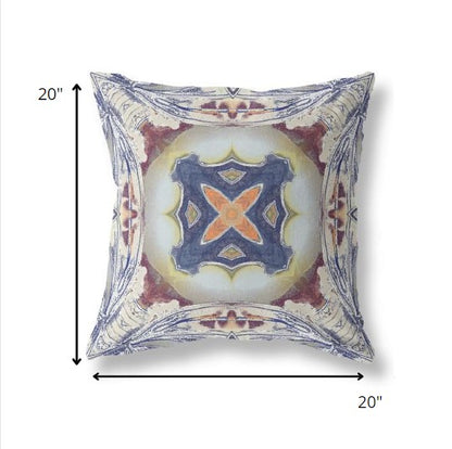 Gray Brown Geo Tribal Suede Pillow