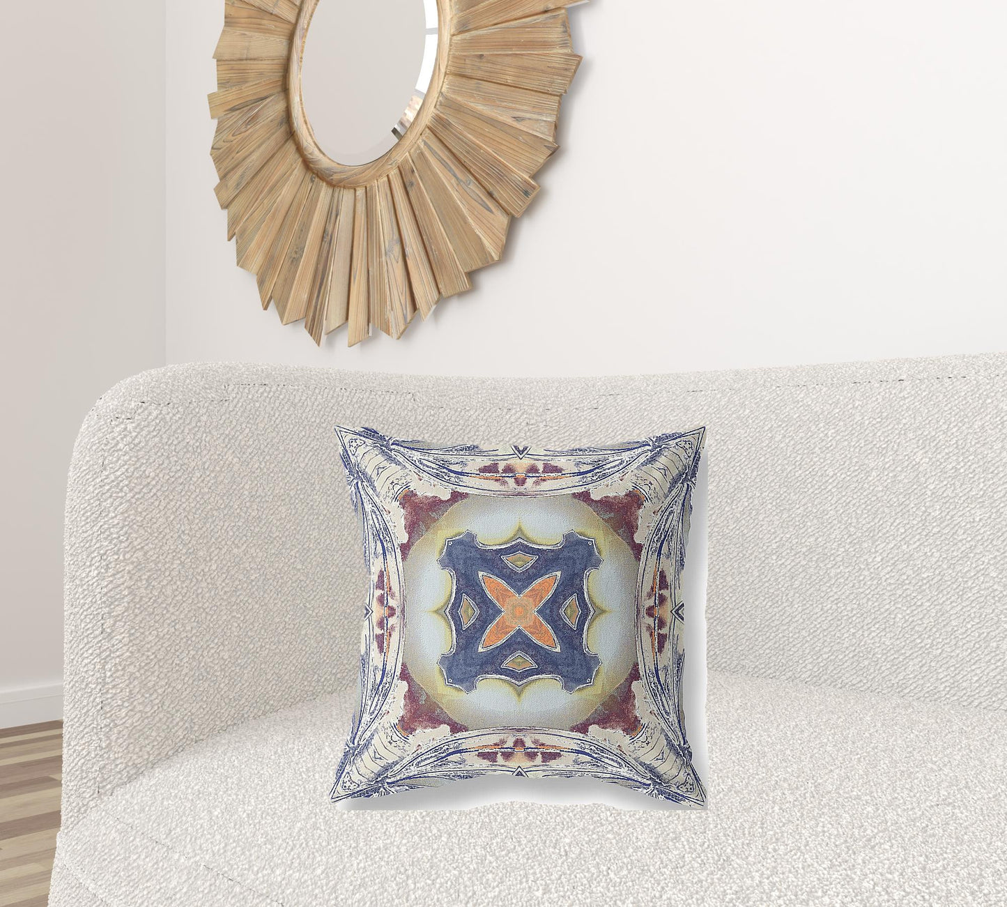 Gray Brown Geo Tribal Suede Pillow