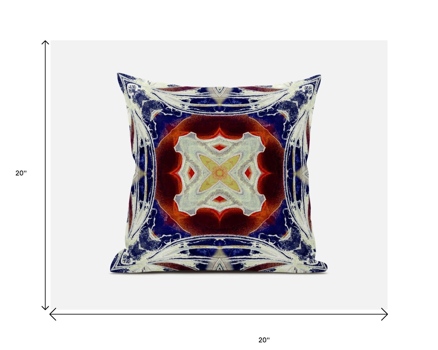 Indigo White Geo Tribal Suede Pillow