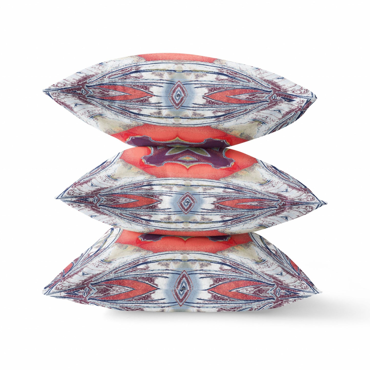 Gray Peach Geo Tribal Suede Pillow