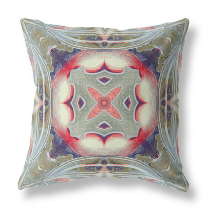 Sage Pink Geo Tribal Suede Pillow