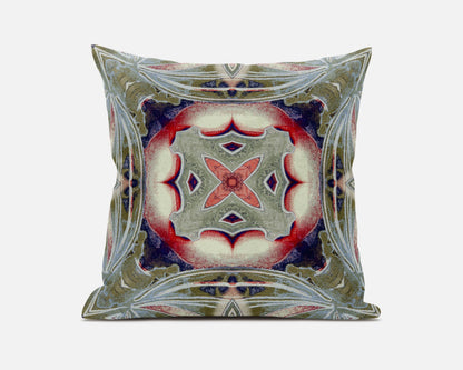Sage Pink Geo Tribal Suede Pillow