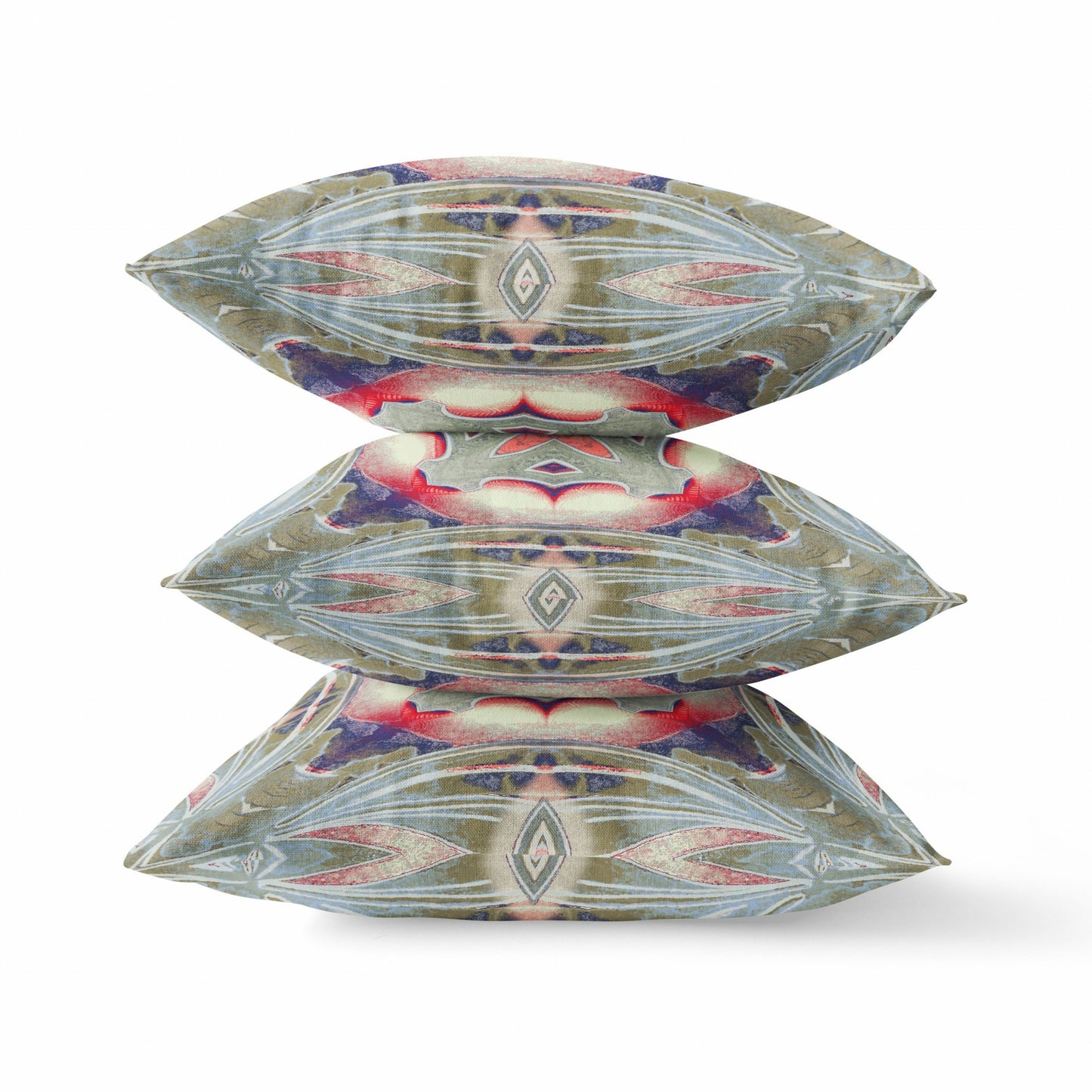 Sage Pink Geo Tribal Suede Pillow